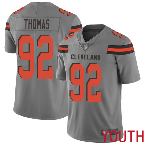 Cleveland Browns Chad Thomas Youth Gray Limited Jersey #92 NFL Football Inverted Legend